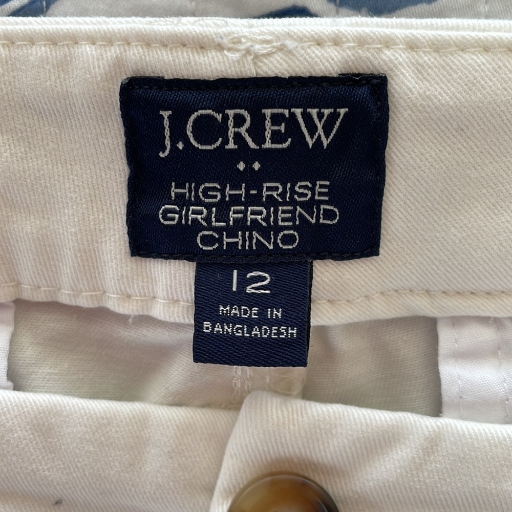 J.Crew High Rise Girfriend Chino Sz 12